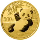 Vorderseite Goldmünze 30 Gramm China Panda 2020