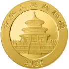 Rückseite Goldmünze 30 Gramm China Panda 2020