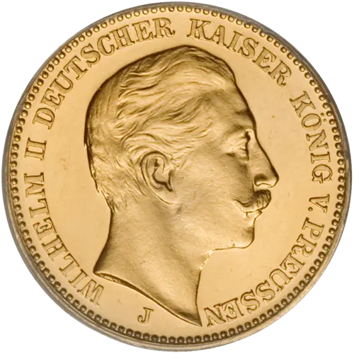 Vorderseite Goldmünze 7,17 Gramm 20 Mark Deutsches Kaiserreich diverse Jahrgänge, Hersteller Diverse Münzprägestätten des Deutschen Kaiserreiches