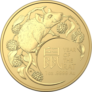 Vorderseite 1 oz Gold Australien (RAM) Lunar II Ratte 2020