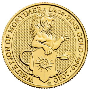 Vorderseite 1/4 oz Gold The Queen´s Beasts - White Lion of Mortimer 2020