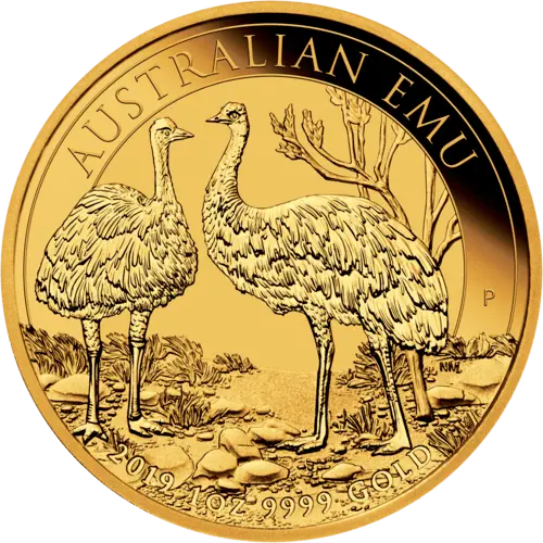 Vorderseite Goldmünze 1 Unze Australien Emu 2019, der Hersteller Perth Mint Australia