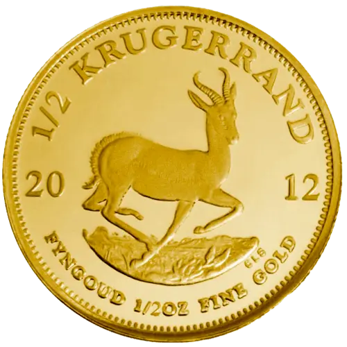 Vorderseite Goldmünze 1/2 Unze Krügerrand diverse Jahrgänge, der Hersteller South African Mint