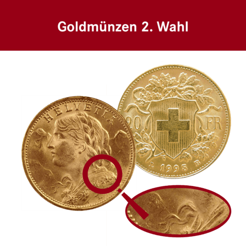 5,81 g Gold Vreneli 20 Franken (2. Wahl)