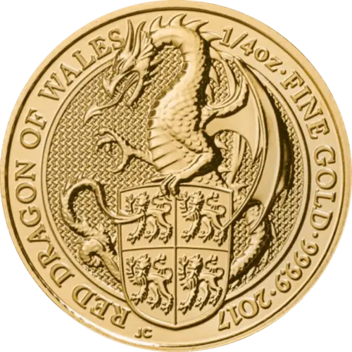 1/4 Unze Gold The Queen´s Beasts - Red Dragon of Wales 2017