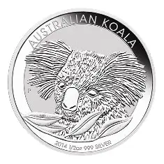 Vorderseite der 1/2 Unze Silber Australien Koala von Hersteller The Perth Mint