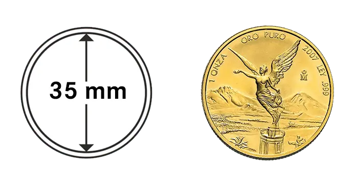 Münzkapsel 35 mm für 1 oz Gold Mexiko Libertad