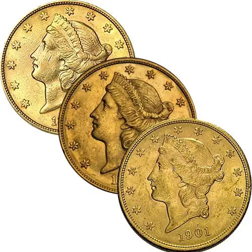 1 Unze 20 US-Dollar Liberty Head diverse Jahrgänge