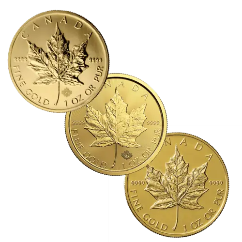 Vorderseite 1 Unze Goldmünze Maple Leaf diverse Jahrgänge 