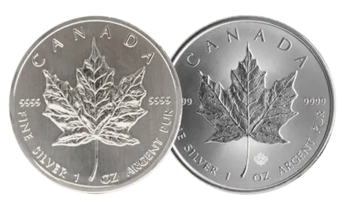 Vorderseite 1 Unze Silber Maple Leaf diverse Jahrgänge  