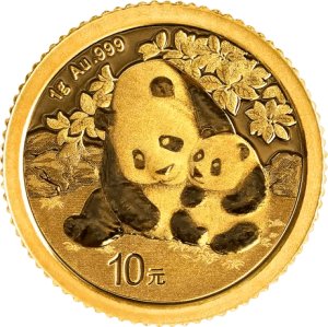 1 gram China Panda Goldmünze 2024