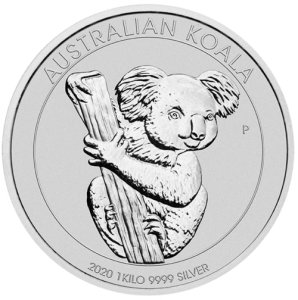 Vorderseite 1 kg Silber Australian Koala 2020 von Hersteller Perth Mint Australien