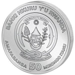 1 Unze Silber Ruanda Ochse 2021 - Wertseite