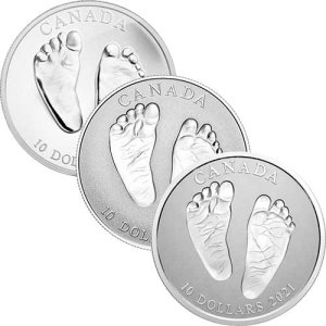 Vorderseite der 10 Dollar Silber Baby- Willkommen auf der Welt - Polierte Platte von Hersteller Royal Canadian Mint