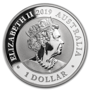 Rückseite der 1 Unze Silber Australien Schwan 2019 von Hersteller Perth Mint