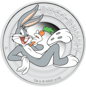 Vorderseite der 1/2 Unze Silber Looney tunes Bugs Bunny 2018 - polierte platte von Hersteller Perth Mint