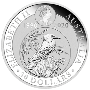 Rückseite / 1 kg Silber Kookaburra 2020 von Hersteller Perth Mint