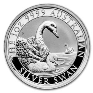 Vorderseite der 1 Unze Silber Australien Schwan 2019 von Hersteller Perth Mint