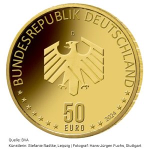 50 Euro Goldmünze Mobilität 2024 Wertseite