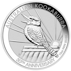 Vorderseite der 10 Unzen Silber Kookaburra 2020 von Hersteller Perth Mint