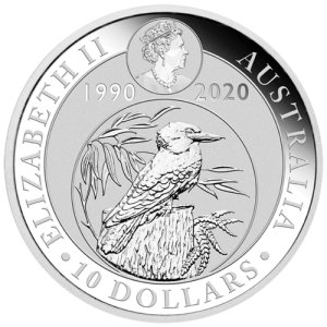 Rückseite der 10 Unzen Silber Kookaburra 2020 von Hersteller Perth Mint