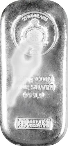 250 g Silber Münzbarren angelaufen