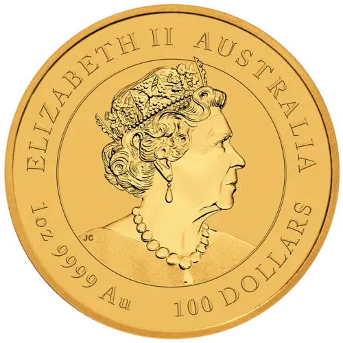 Rückseite Goldmünze 1 Unze Lunar III Ochse 2021 , der Hersteller Perth Mint Australia