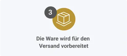 Die Ware wird für den Versand vorbereitet