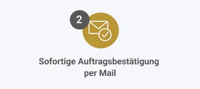 Sofortige Auftragsbestätigung per Mail 