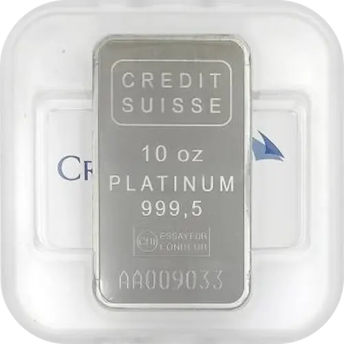 platinbarren 10 oz credit suisse verpackung