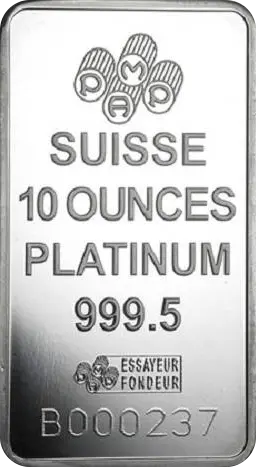 10 Unzen Platinbarren PAMP Suisse Fortuna