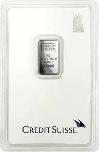 2 g Platinbarren Credit Suisse Statue of Liberty