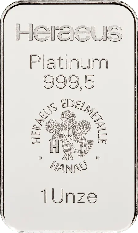 1 Unze Platinbarren Heraeus geprägt