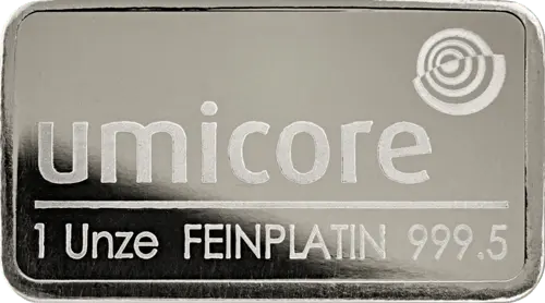 platinbarren umicore 1 oz gepraegt