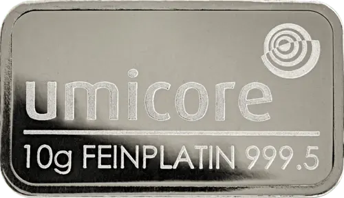 10 g Platinbarren Umicore geprägt