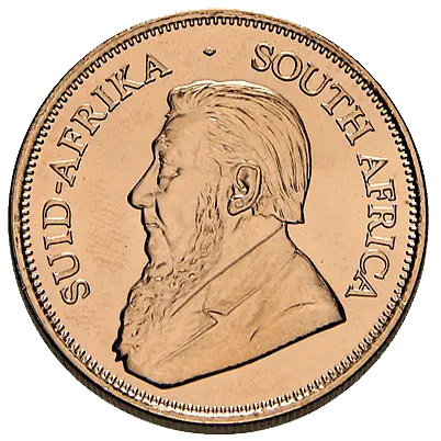 Rückseite Goldmünze 1 Unze Krügerrand diverse Jahrgänge, der Hersteller South African Mint