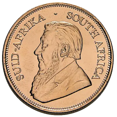 Rückseite Goldmünze 1/2 Unze Krügerrand diverse Jahrgänge, der Hersteller South African Mint