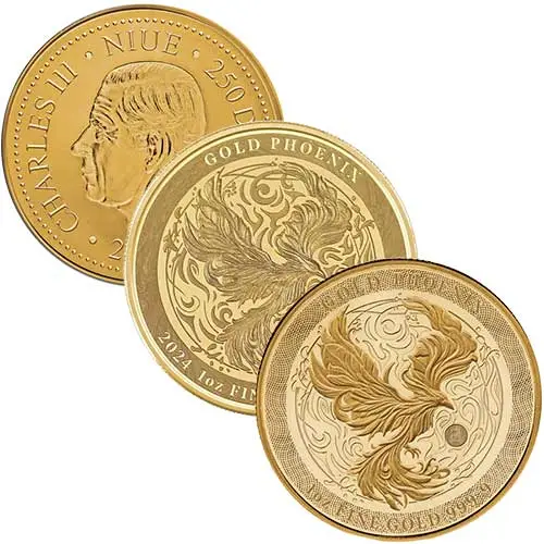 sammelbild 1 oz phoenix goldmuenze diverse jahrgaenge