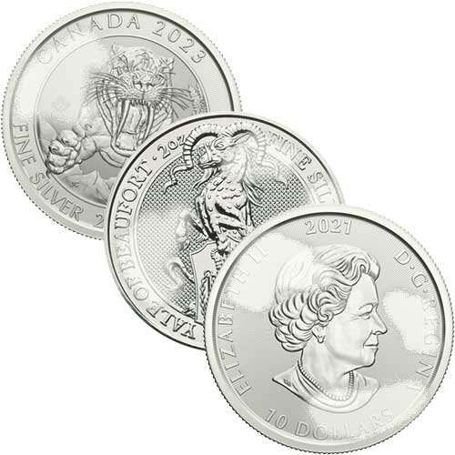 2 Unzen Silbermünzen Sammelbild diverse Jahrgänge