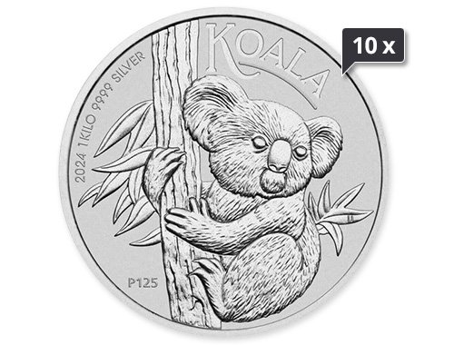 10 x 1 kg Silber Australian Koala 2024