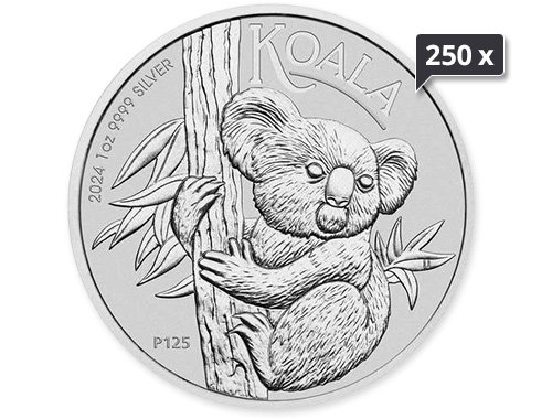 250 x 1 Unze Silber Australian Koala 2024