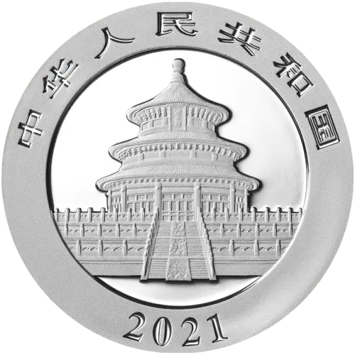 Rückseite 30 g Silber China Panda 2021