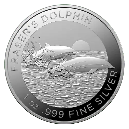 Vorderseite der 1 Unze Silber australien Fraser's Dolphin 2021 von Hersteller Royal Australian Mint