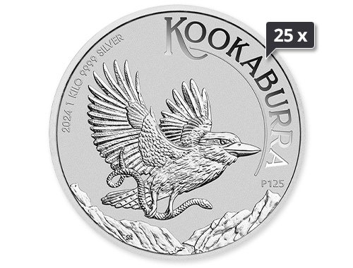 10 x 1 kg Silber Kookaburra 2024