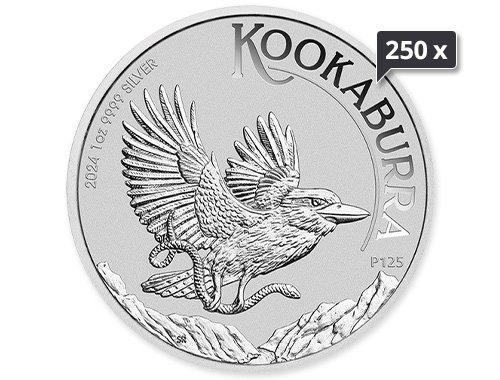  250 x 1 Unze Silber Kookaburra 2024