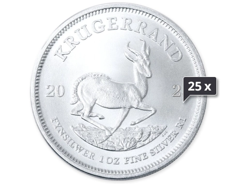 25 x 1 Unze Silber Krügerrand 2025