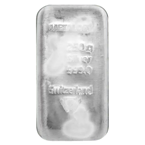 250 g Silberbarren angelaufen