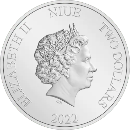 rückseite der 1 Unze Silber Love is Precious Tauben 2022 - Polierte Platte von Hersteller New Zealand Mint