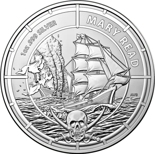 Vorderseite der 1 Unze Silber Pirate Queens Mary Read 2022 von Hersteller Royal Australian Mint