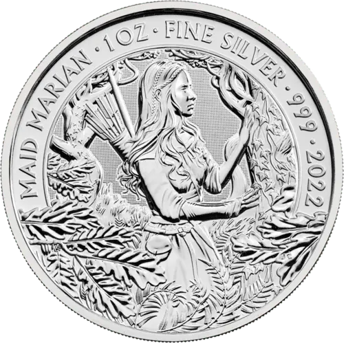 Vorderseite 1 Unze Silber Mythen und Legenden Maid Marian 2022 von Hersteller Royal Mint